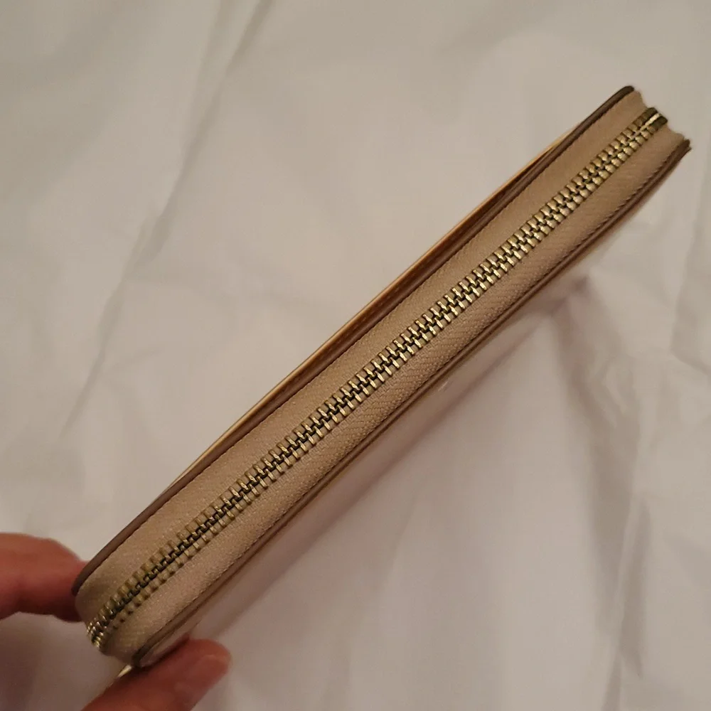 Kate Spade New York Iridescent Rose Gold Zip Wallet